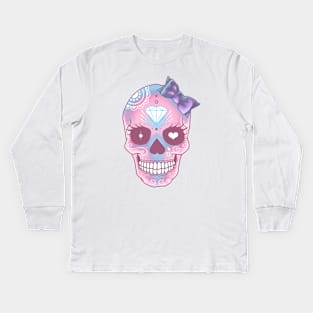 Candy skull Kids Long Sleeve T-Shirt